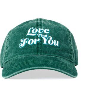 Time and Tru Women's Green Embroidered Love that for You Washed Cotton Twill Bas
